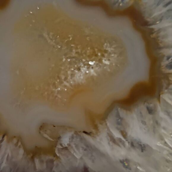 Polished Agate Slice with Small Druzy 5x5 - Picture 2 of 4